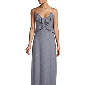 Max Studio - Gray ruffle detail maxi